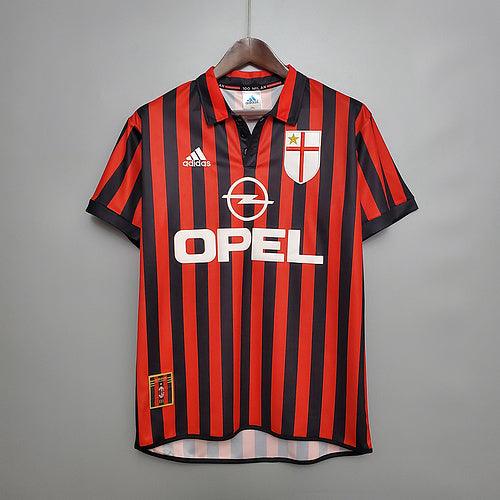 Camisa Milan Retrô 1999/2000 Vermelha e Preta - Adidas - Garcêz Sports