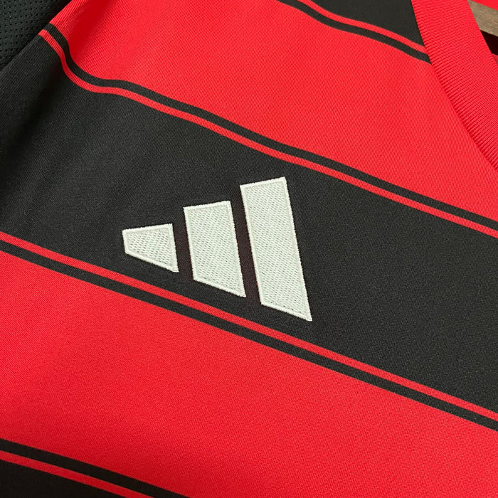 Camisa Flamengo I 2025 s/n° Torcedor Adidas Masculina - Vermelho+Preto