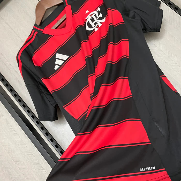 Camisa Flamengo I 2025 s/n° Torcedor Adidas Masculina - Vermelho+Preto