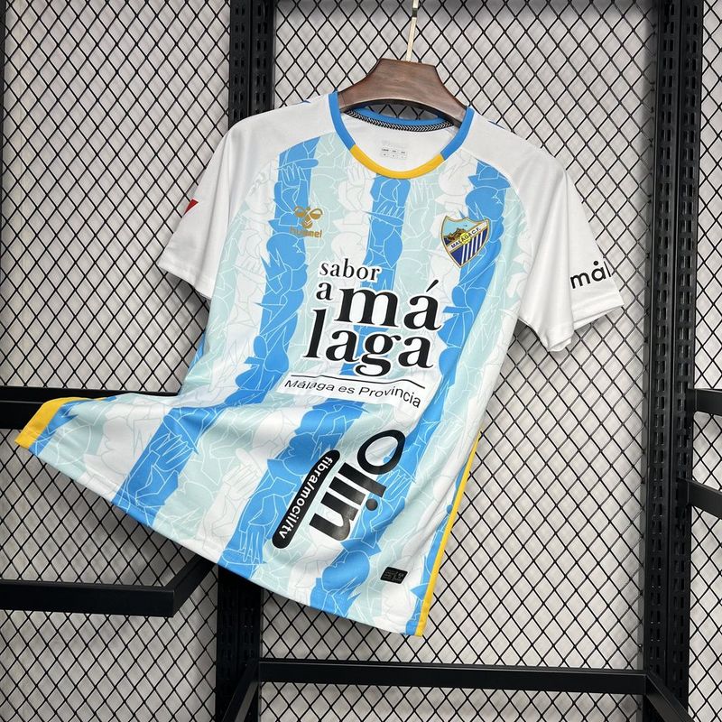 Camisa do Málaga I 24/25 -Branca e azul