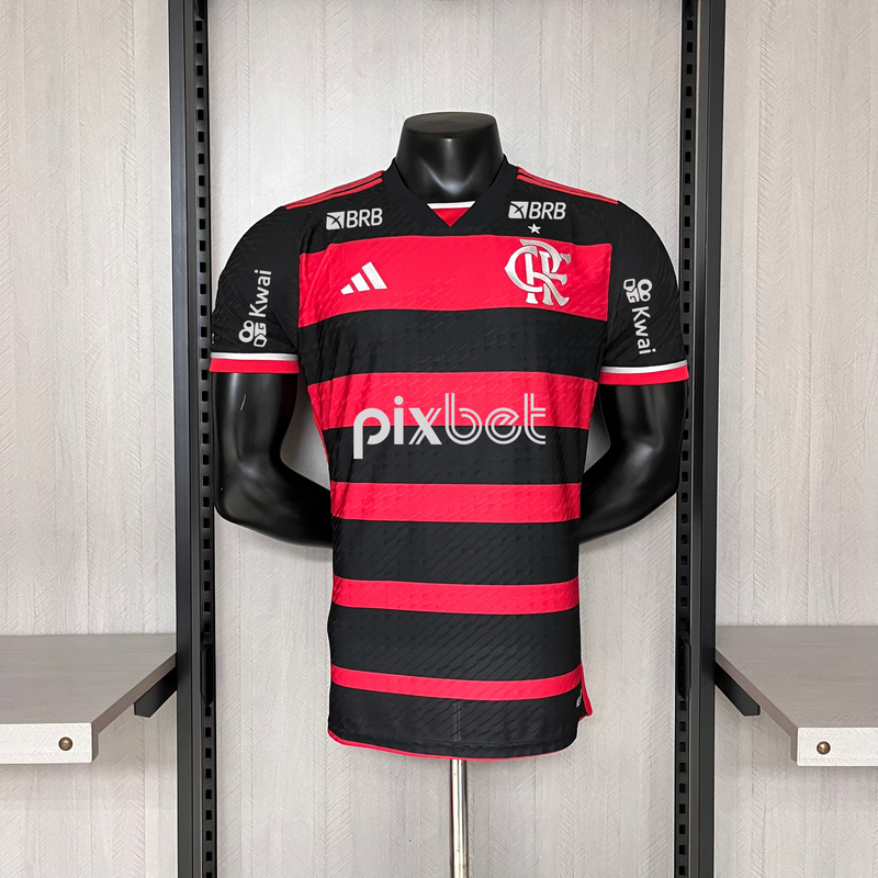 Camisa Flamengo I  24/25 - Rubro Negra - Adidas - Masculino Jogador (Com patrocinios)