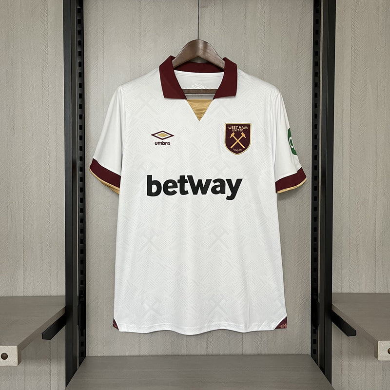 Camisa West Ham Third 24/25 Branca e Grená Torcedor Masculina Umbro