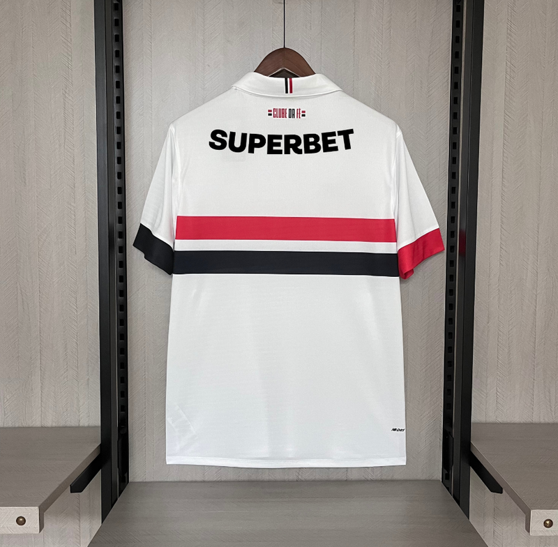 Camisa São Paulo I 24/25 New balance - Branco  (Com todos patrocinadores)