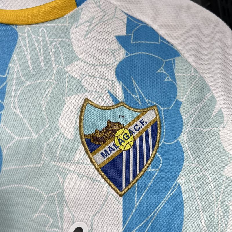 Camisa do Málaga I 24/25 -Branca e azul