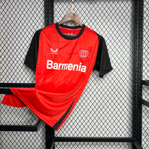 Camisa Bayer Leverkusen Home 24/25 - Vermelho e Preto