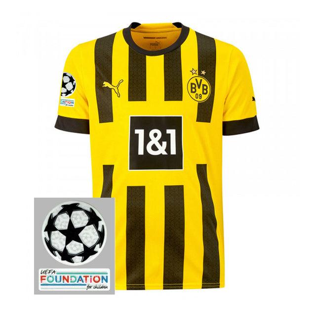 Camisa Borussia Dortmund I [Patch Champions League] 22/23 Puma - Amarelo - Garcêz Sports