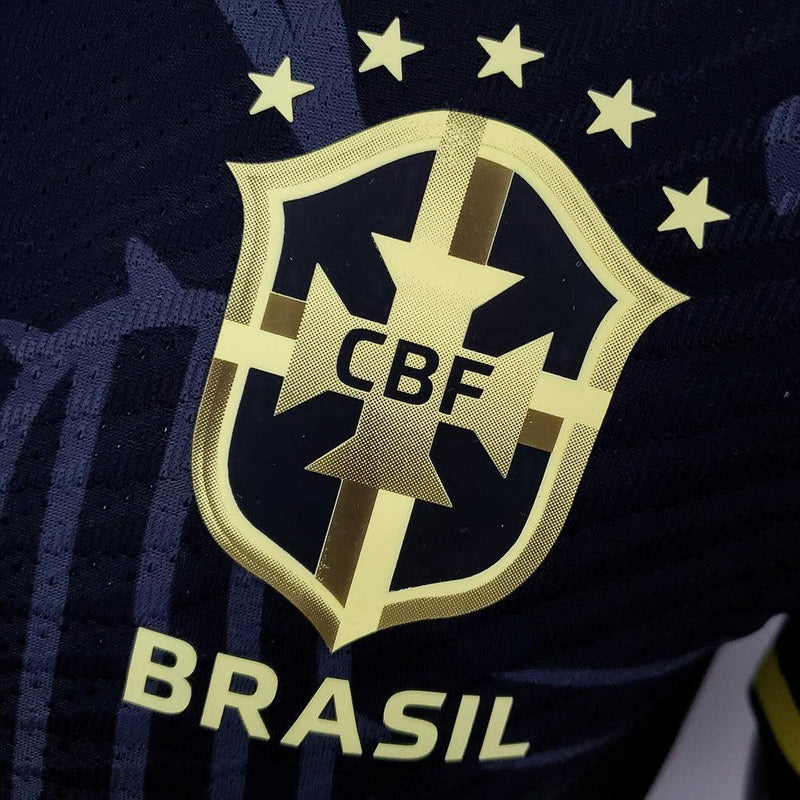 Camisa Brasil Edição Concept 2022 Preta - Nike - Masculino Jogador - DA Sports Oficial