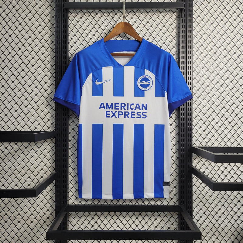 Camisa Brighton II 23/24 Nike - Azul e Branca - DA Sports Oficial