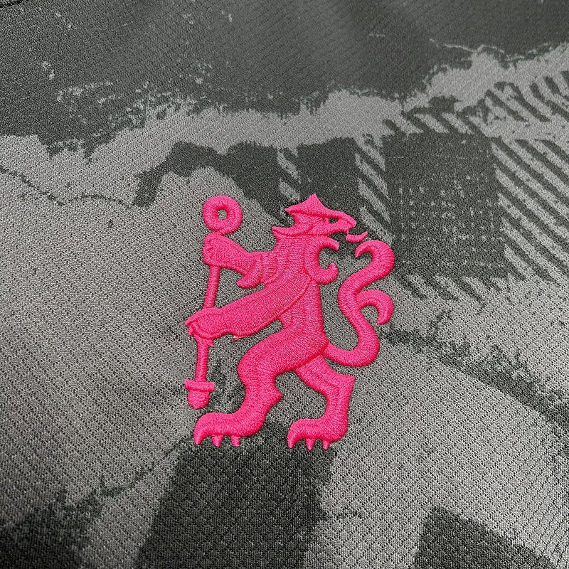 Camisa Chelsea III 24/25 - Preta com rosa - Garcêz Sports
