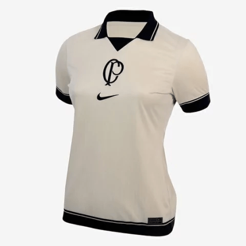Camisa Corinthians 23/24 - Bege - (Feminina) - Garcêz Sports