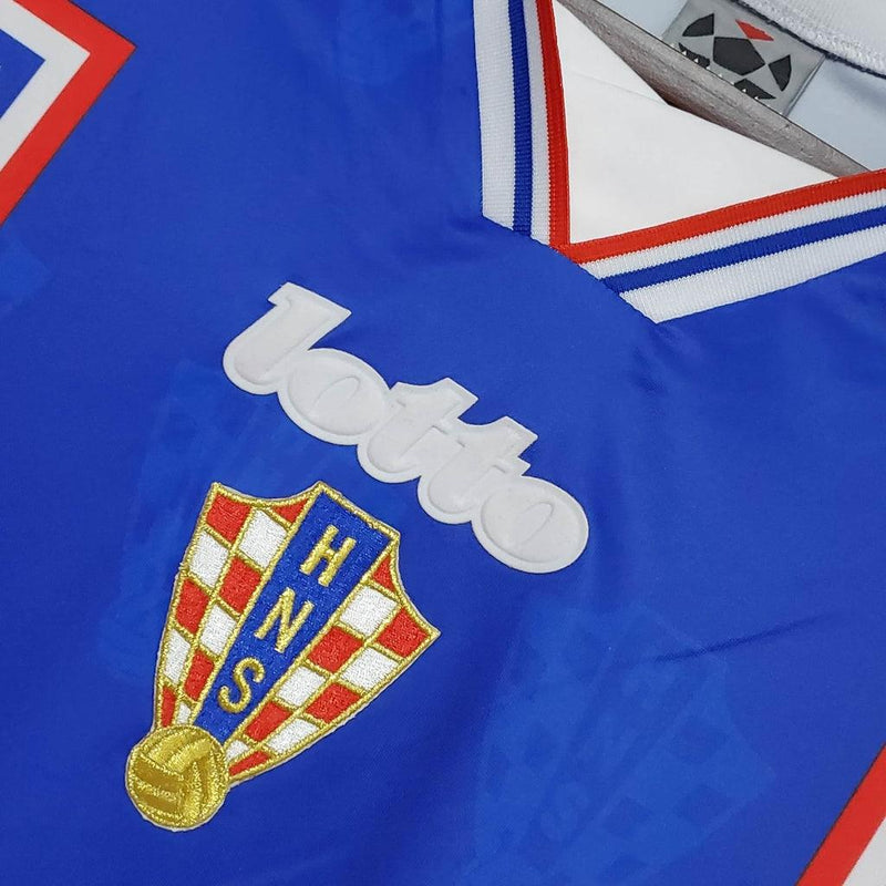 Camisa Croácia Retrô 1998 Azul, Vermelha e Branca - Lotto - DA Sports Oficial