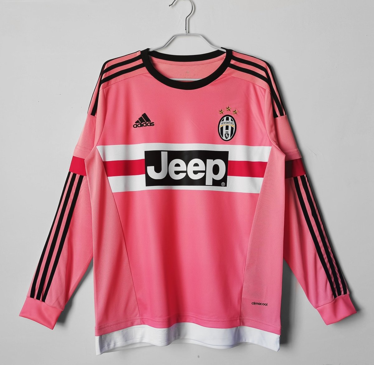 Camisa da Juventus 2015 Retrô Manga longa - Rosa - Garcêz Sports