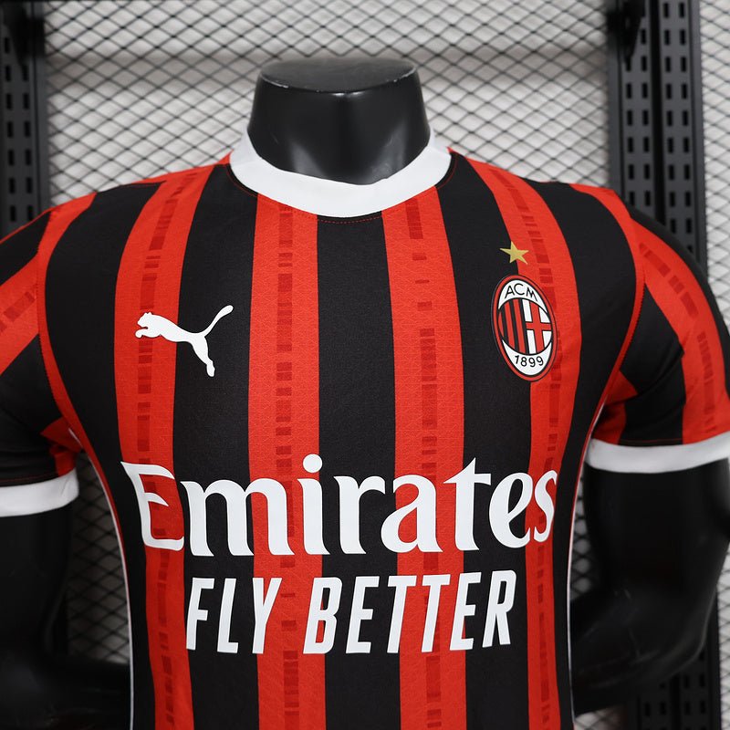 Camisa do Milan Titular 24/25 Vermelha+preta - Garcêz Sports