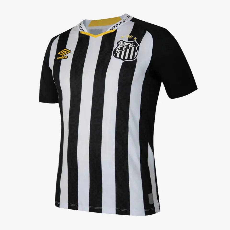 Camisa do Santos I 2025 preta e branca - Garcêz Sports
