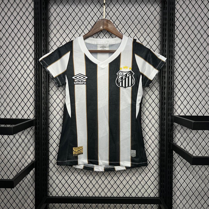 Camisa do Santos I 24/25 - Preta e branca - (Feminina) - Garcêz Sports