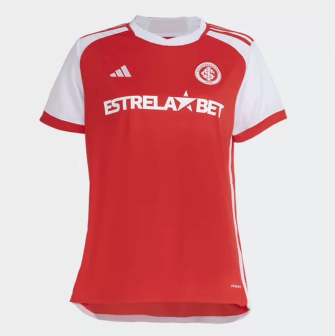 Camisa Internacional I 24/25 Torcedor Adidas Feminina - Vermelho + Branco - DA Sports Oficial
