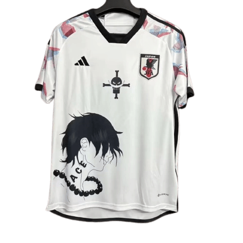 Camisa Japão Anime One Piece Ace 24/25 - Torcedor Masculina - Branco com detalhes em Preto - Garcêz Sports