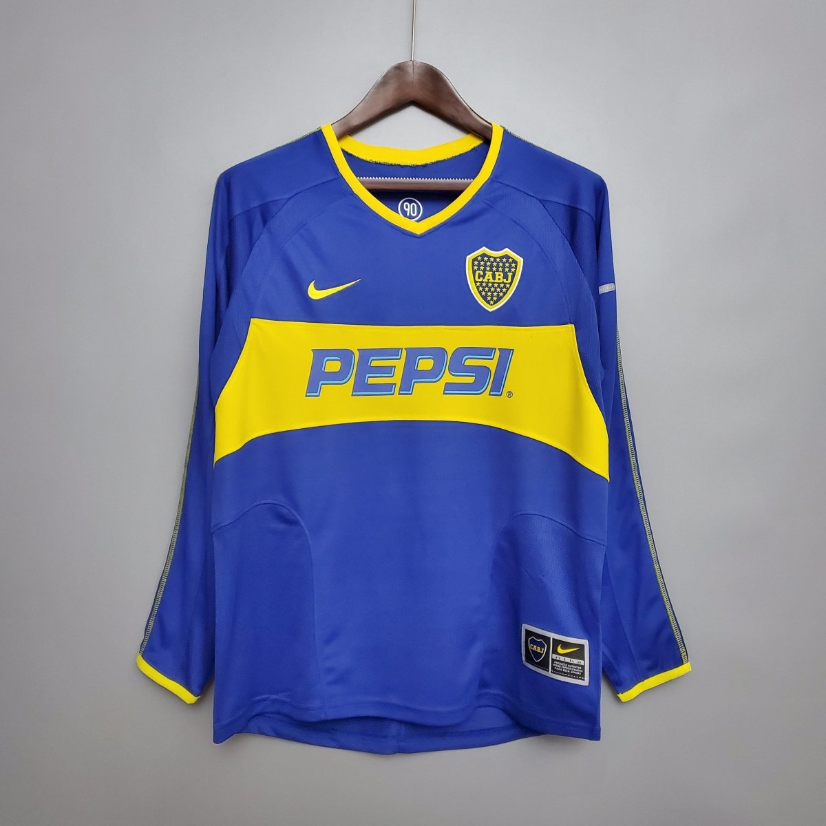 Camisa Manga Longa Boca Juniors 03/04 Nike - Azul e Amarelo - Garcêz Sports