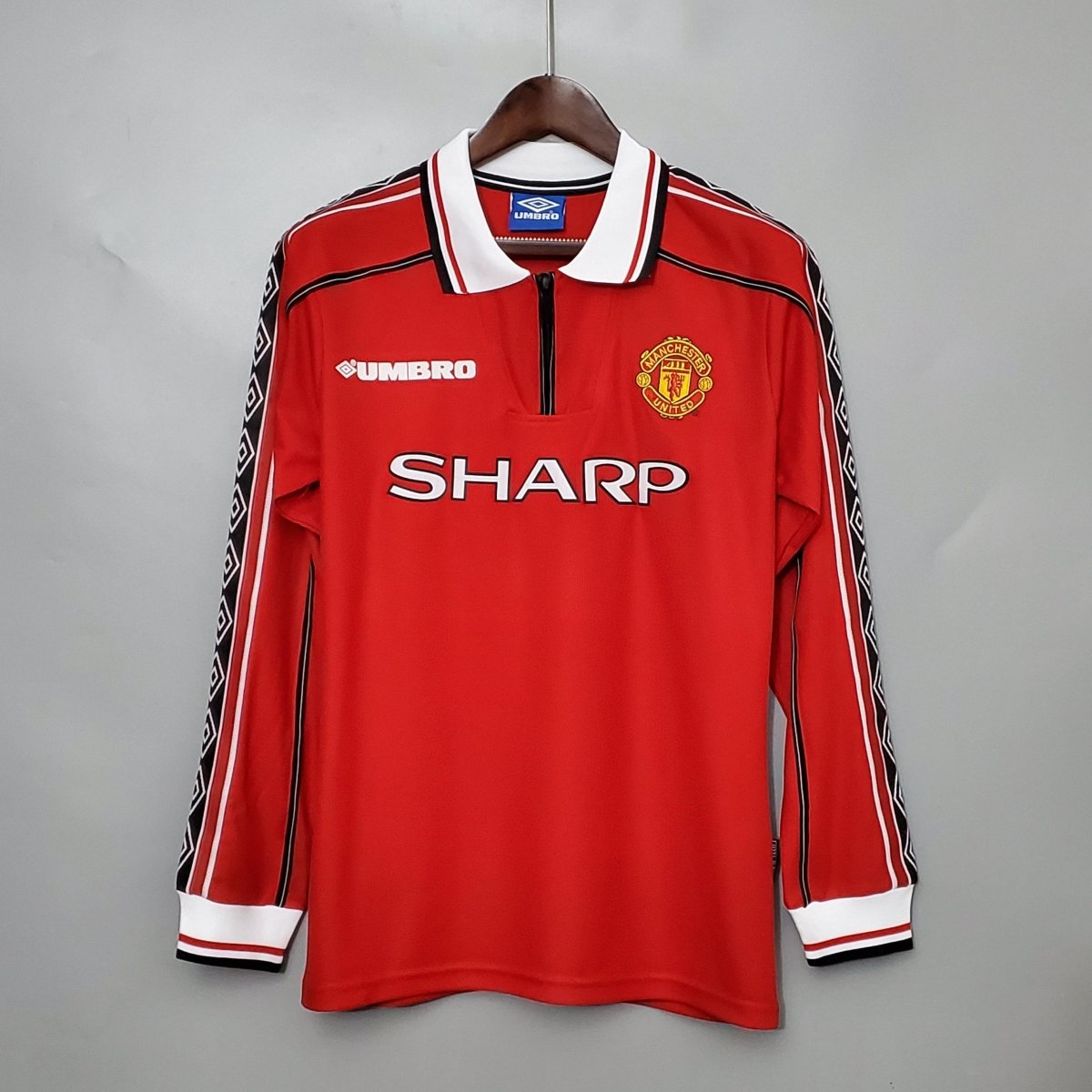 Camisa Manga Longa Manchester United 1998/99 Umbro - Vermelho - Garcêz Sports