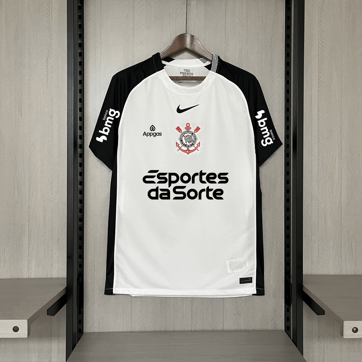 Camisa Nike Corinthians I 2025 - Preta e Branca - Masculina - Garcêz Sports