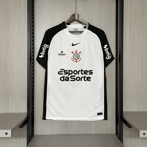 Camisa Nike Corinthians I 2025 - Preta e Branca - Masculina - Garcêz Sports