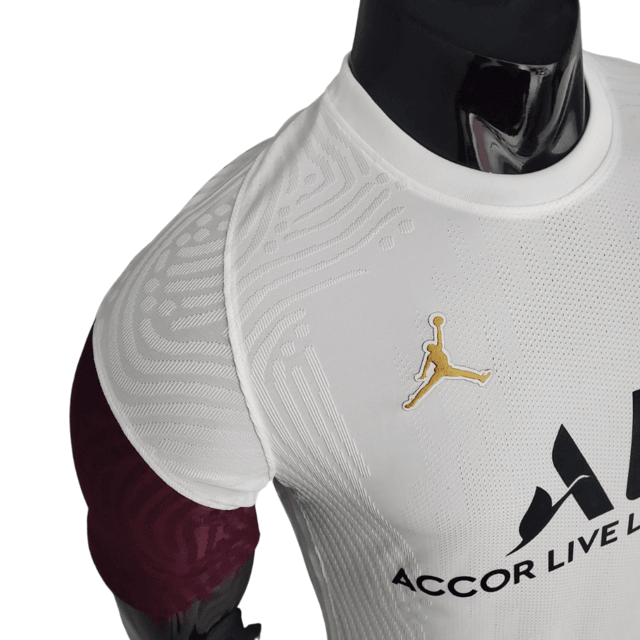 Camisa PSG 21/22 - Branca e Roxa - Jordan - Masculino Jogador - DA Sports Oficial