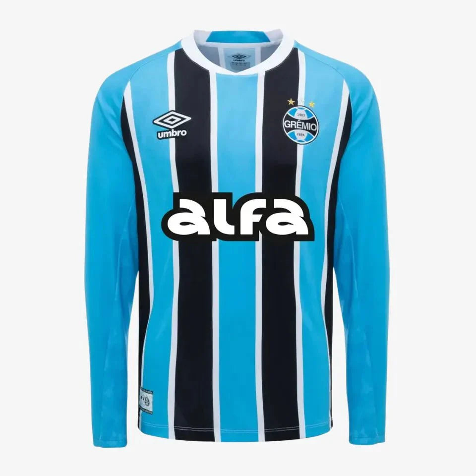 Camisa Umbro Grêmio 2025/26 I Manga Longa Patrocinio - Garcêz Sports
