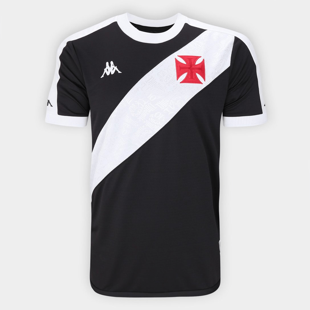 Camisa Vasco I 24/25 Kappa Masculina - Preta (Roberto Dinamite) - Garcêz Sports