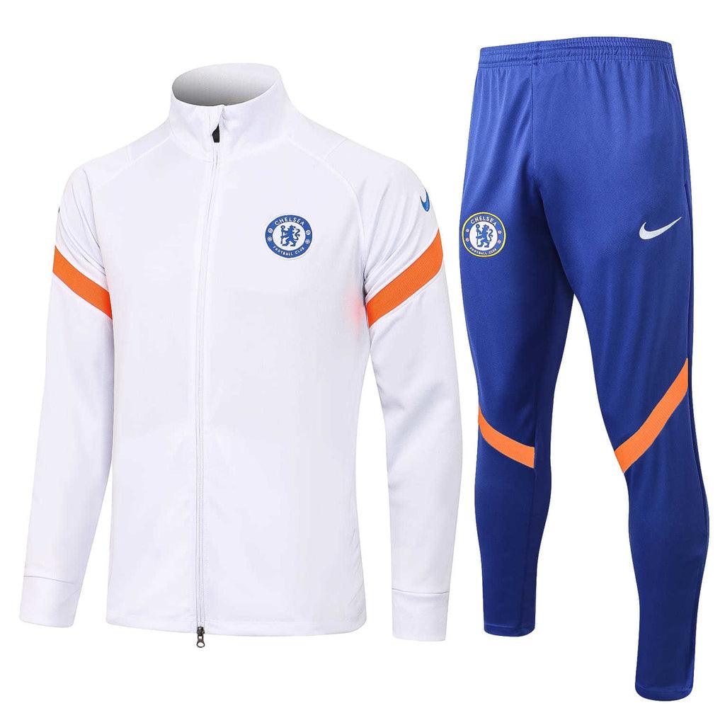Conjunto Chelsea 21/22 Branco e Azul - Nike - Com Fecho - DA Sports Oficial