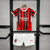 Conjunto Infantil Milan Home 24/25 - Vermelho e Preto - Garcêz Sports
