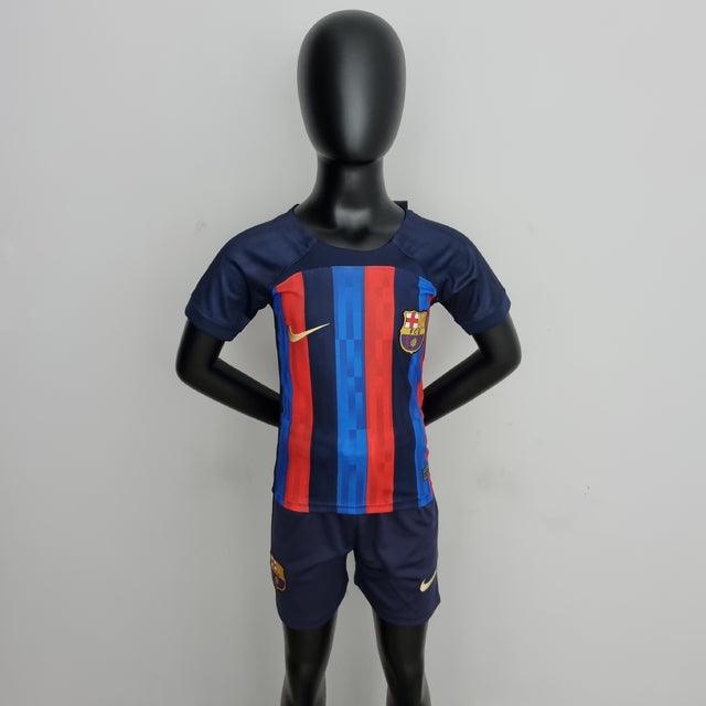 Kit Infantil Barcelona 22/23 Nike - Azul e Vermelho - Garcêz Sports