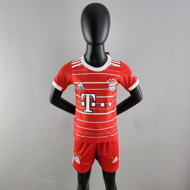 Kit Infantil Bayern de Munique 22/23 Adidas - Vermelho - Garcêz Sports