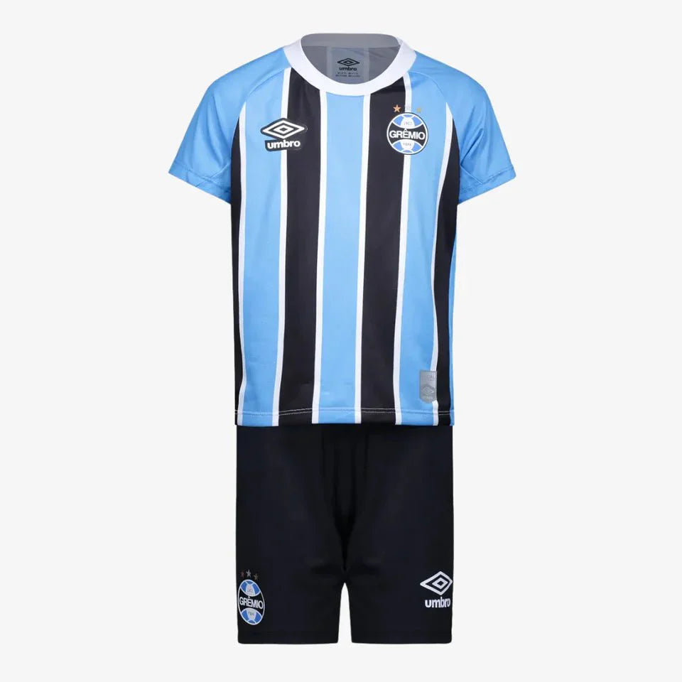Kit Infantil Grêmio Home 2025 - Azul/Preto - Garcêz Sports