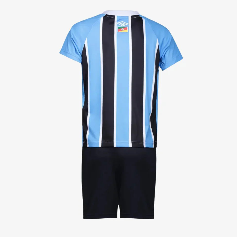 Kit Infantil Grêmio Home 2025 - Azul/Preto - Garcêz Sports