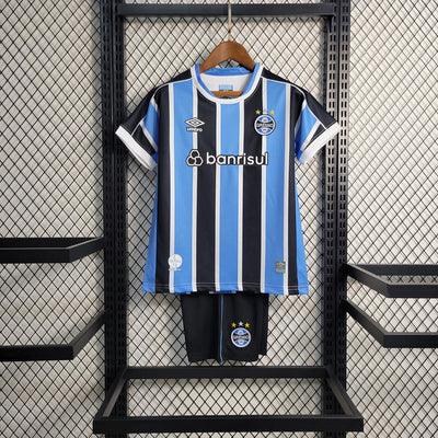 Kit Infantil Grêmio Home 23/24 - Azul/Preto - DA Sports Oficial