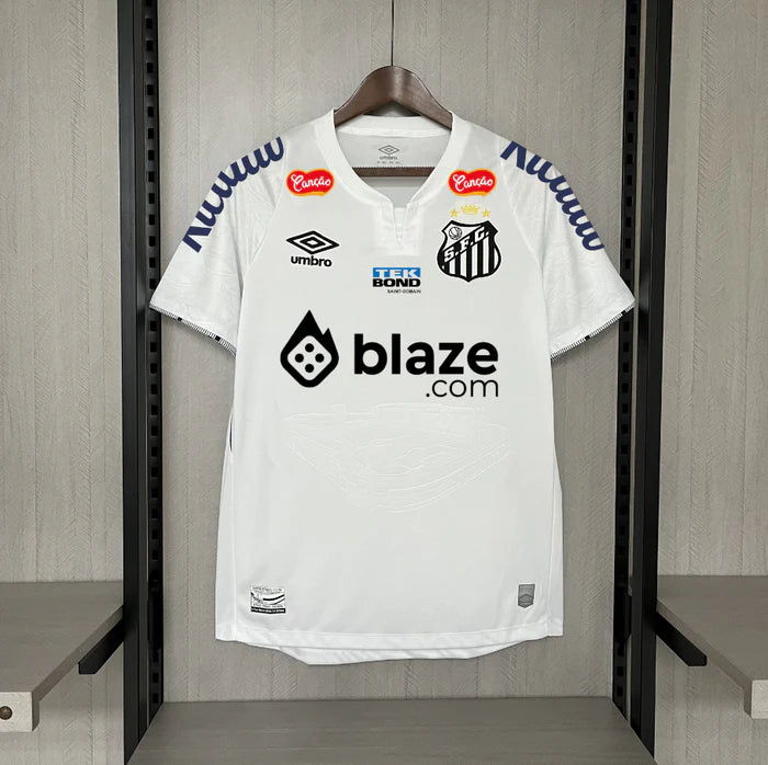 Camisa do Santos I 24/25 branca - Com patrocinios (Neymar Jr 10 Incluso)