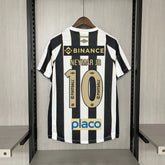 Camisa do Santos II 24/25 preta e branca - Com patrocinios (Neymar JR 10 Incluso)