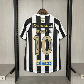 Camisa do Santos II 24/25 preta e branca - Com patrocinios (Neymar JR 10 Incluso)